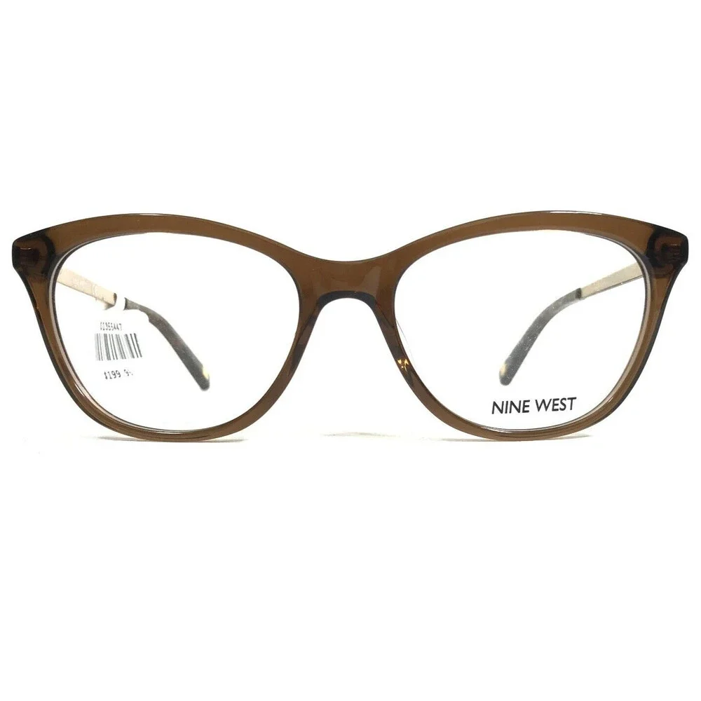Nine West Eyeglasses Frames NW8004 210 Clear Brown Gold Cat Eye 52-17-135